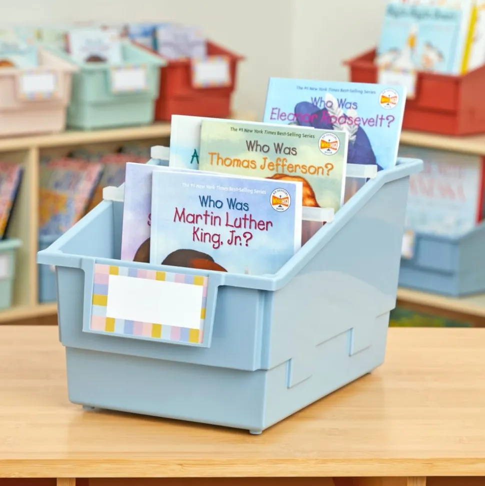 Really Good Stuff® Chapter Book Library Bins™ With Dividers - 6 Pack - Smoke Blue