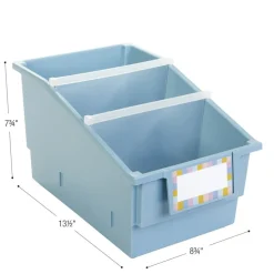 Really Good Stuff® Chapter Book Library Bins™ With Dividers - 6 Pack - Smoke Blue
