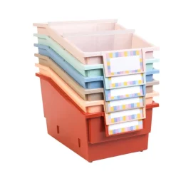 Really Good Stuff® Chapter Book Library Bins™ With Dividers - 6 Pack - Boho