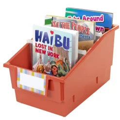 Really Good Stuff® Chapter Book Library Bins™ With Dividers - 6 Pack - Boho