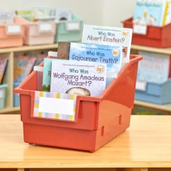 Really Good Stuff® Chapter Book Library Bins™ With Dividers - 6 Pack - Clay