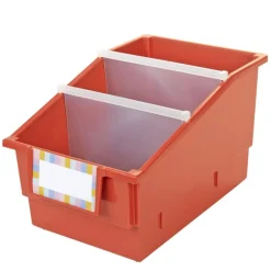 Really Good Stuff® Chapter Book Library Bins™ With Dividers - 6 Pack - Clay