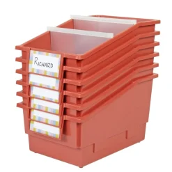 Really Good Stuff® Chapter Book Library Bins™ With Dividers - 6 Pack - Clay