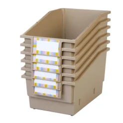 Really Good Stuff® Chapter Book Library Bins™ With Dividers - 6 Pack - Tan