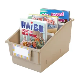 Really Good Stuff® Chapter Book Library Bins™ With Dividers - 6 Pack - Tan