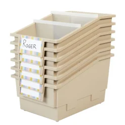 Really Good Stuff® Chapter Book Library Bins™ With Dividers - 6 Pack - Tan