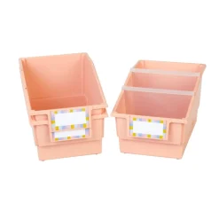 Really Good Stuff® Chapter Book Library Bins™ With Dividers - 6 Pack - Peach