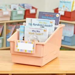 Really Good Stuff® Chapter Book Library Bins™ With Dividers - 6 Pack - Peach