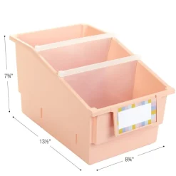 Really Good Stuff® Chapter Book Library Bins™ With Dividers - 6 Pack - Peach