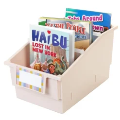 Really Good Stuff® Chapter Book Library Bins™ With Dividers - 6 Pack - Sand