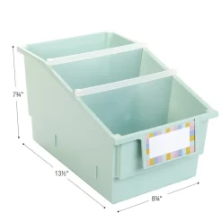 Really Good Stuff® Chapter Book Library Bins™ With Dividers - 6 Pack - Mint Green