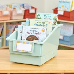 Really Good Stuff® Chapter Book Library Bins™ With Dividers - 6 Pack - Mint Green