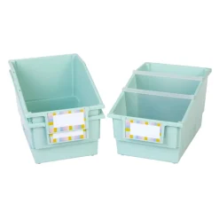 Really Good Stuff® Chapter Book Library Bins™ With Dividers - 6 Pack - Mint Green