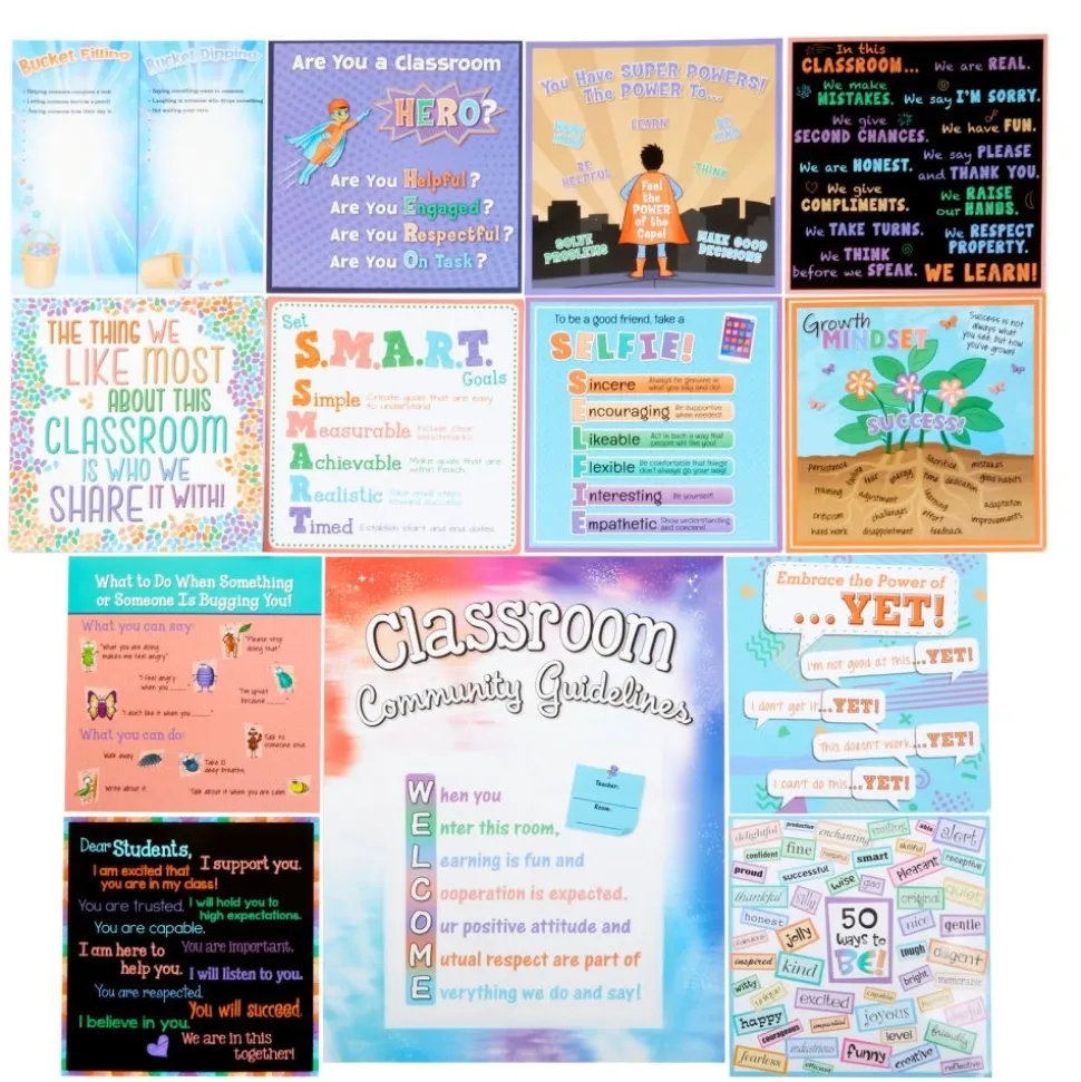 Really Good Stuff® Classroom Community Guidelines 12-in-1 Poster Set
