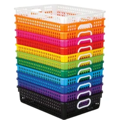 Really Good Stuff® Classroom Paper Baskets - 12-Pack Rainbow Kit