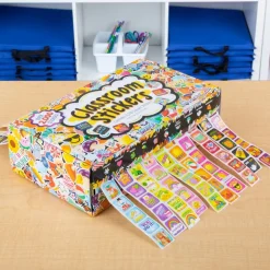 Really Good Stuff® Classroom Stickers And Storage Box 2,240 Stickers - 2,240 stickers, storage box