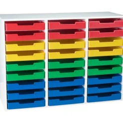 Really Good Stuff® Color-Code By Group With This 27-Slot Mail Center With Portable Trays In 4 Colors