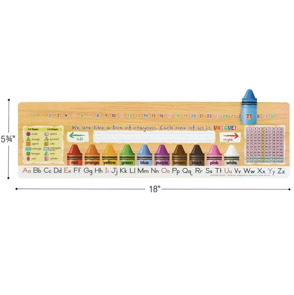 Really Good Stuff® Deluxe Slide-to-Learn Counting Crayon Desktop Helpers™- Set of 24