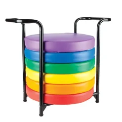 Really Good Stuff® Floor Seating Storage Rack with Round Cushions - 6 Colors
