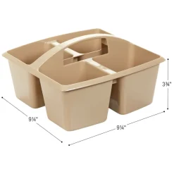 Really Good Stuff® Four Equal Compartment Caddies - Tan-6 Pack