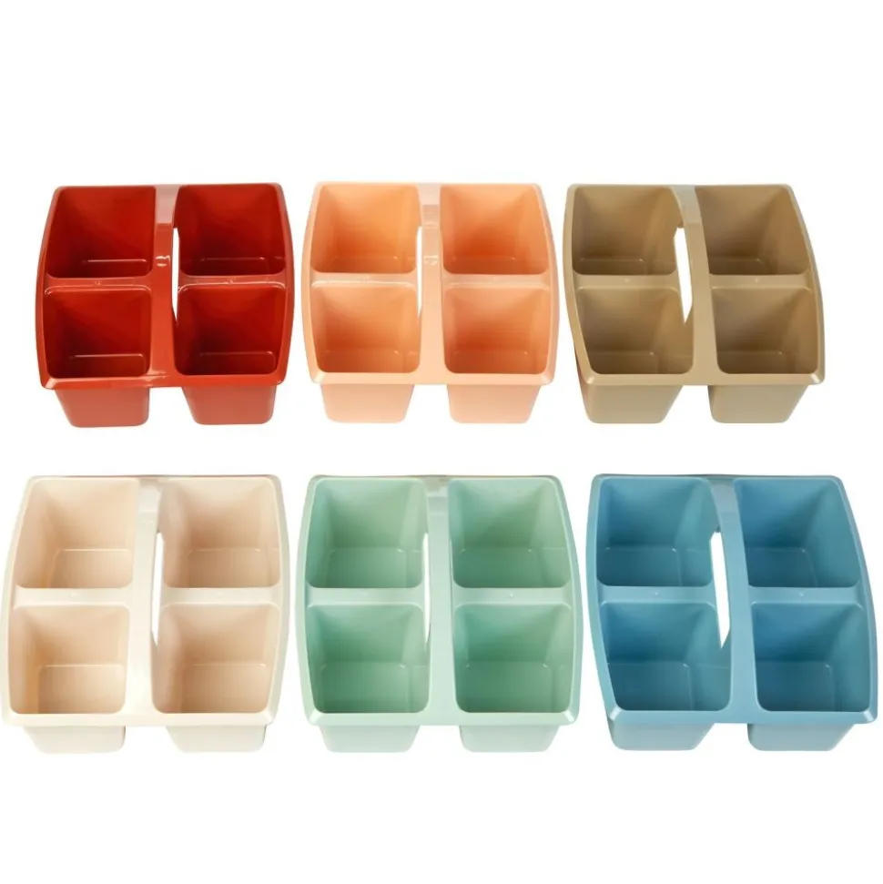 Really Good Stuff® Four Equal Compartment Caddies - BOHO, 6 Pack