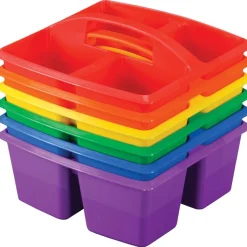 Really Good Stuff® Four Equal Compartment Caddies, Set of 6 - Primary