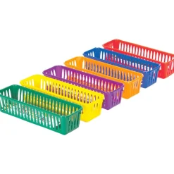 Really Good Stuff® Group Color for 6 - Plastic Pencil and Marker Storage Baskets with Lids