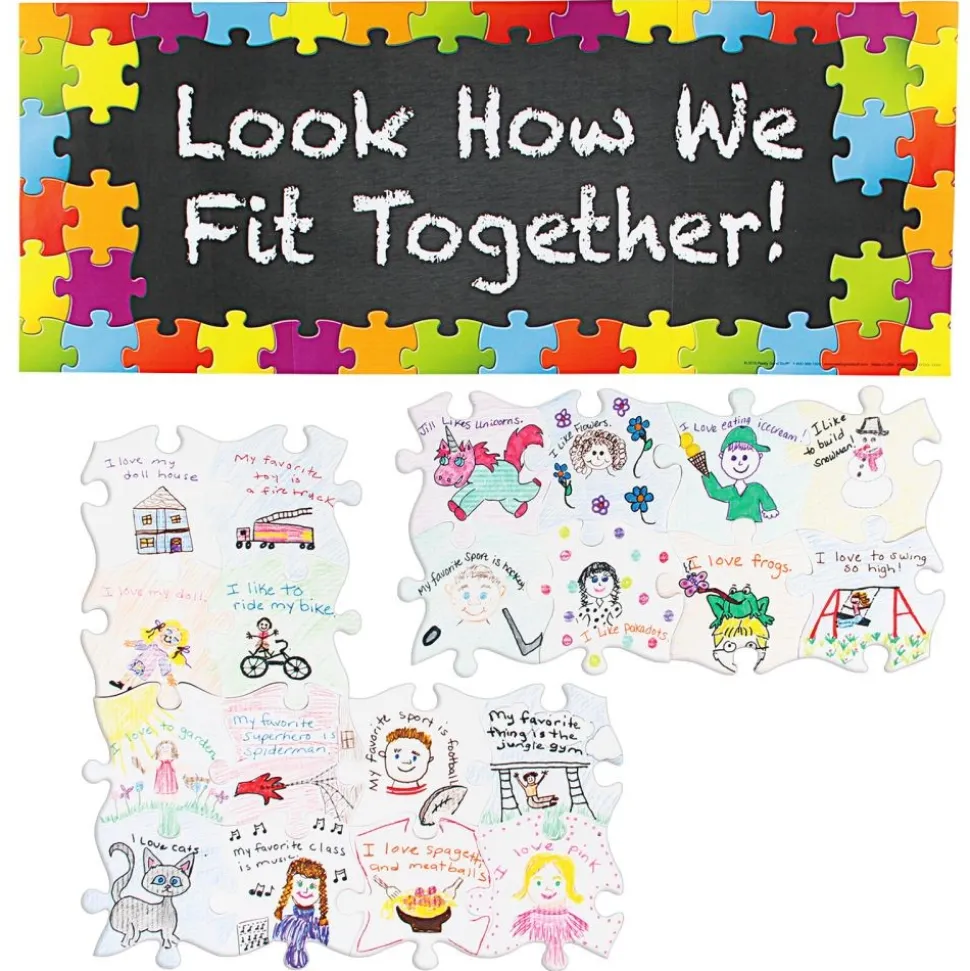 Really Good Stuff® Look How We Fit Together Bulletin Board Display