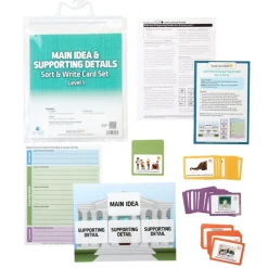 Really Good Stuff® Main Idea & Supporting Details - Sort & Write Card Set - Level 1
