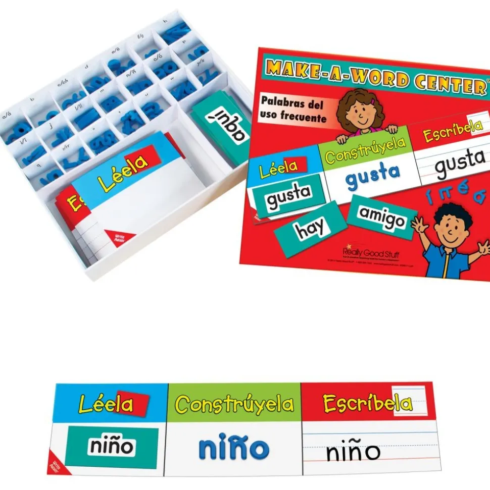 Really Good Stuff® Make-A-Word Center™: Spanish High-Frequency Words - 80 cards, 148 letters