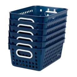 Really Good Stuff® Medium Baskets - Set of 6 -Navy Blue