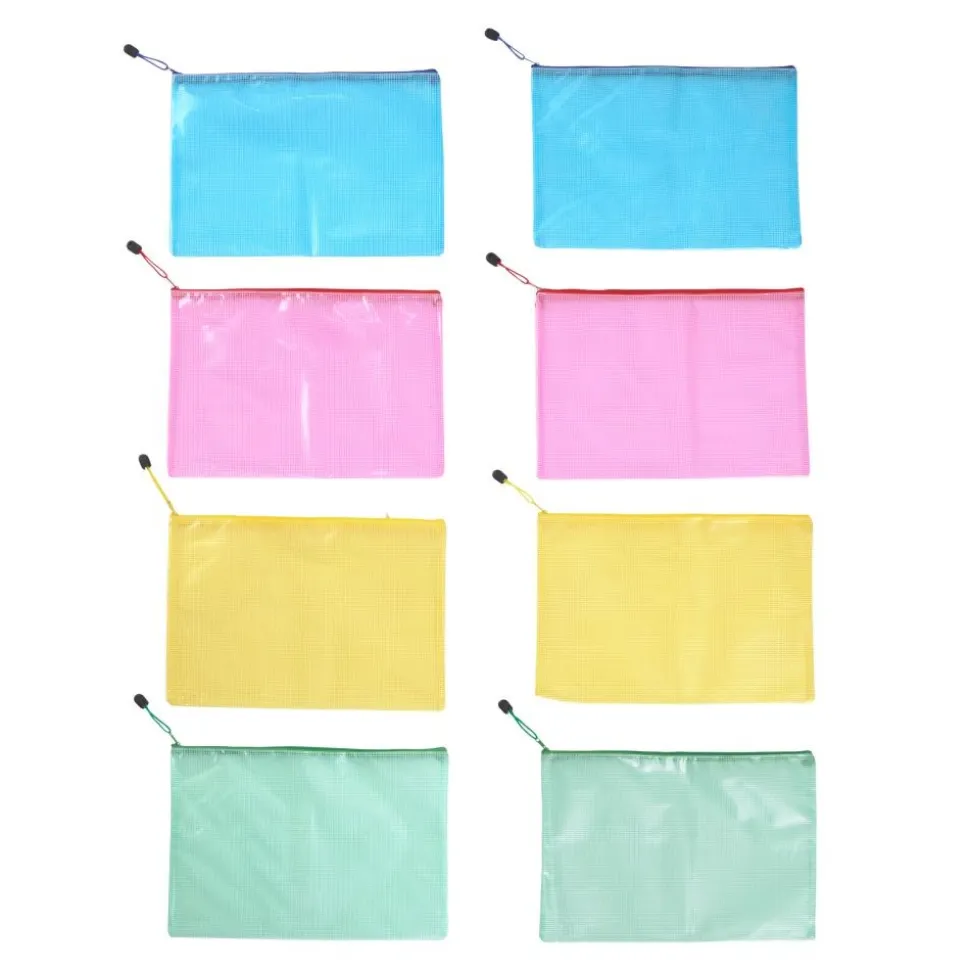 Really Good Stuff® Mesh Zipper Pouches - Grouping Colors - Set of 8