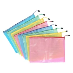 Really Good Stuff® Mesh Zipper Pouches - Grouping Colors - Set of 8