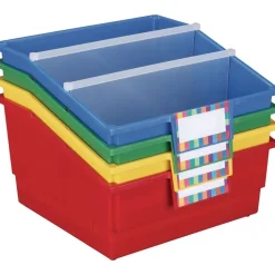 Really Good Stuff® Mid-Size Mobile Storage Rack With 4 Picture Book Bins™ - Grouping