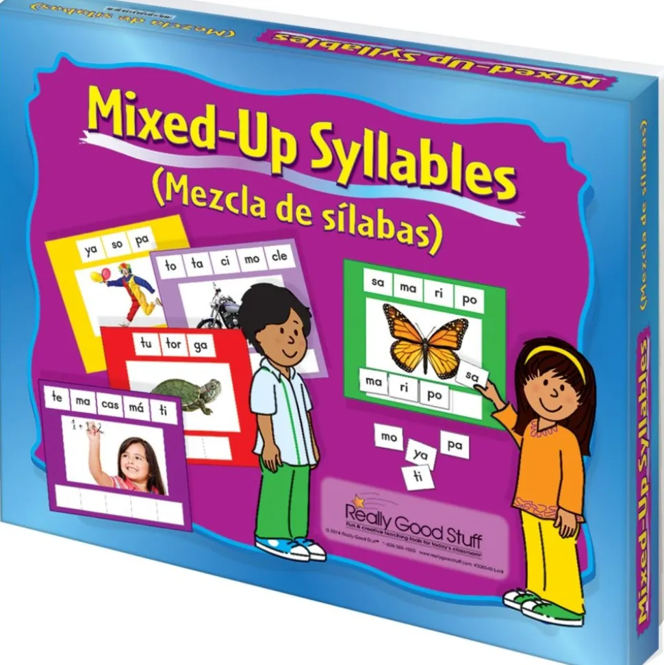 Really Good Stuff® Mixed Up Syllables - Mezcla de Sílabas - 30 mats, 114 tiles