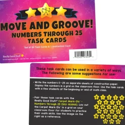 Really Good Stuff® Move And Groove! Numbers Through 25 Task Cards - Set of 20