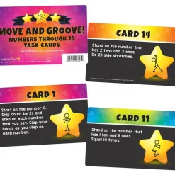 Really Good Stuff® Move And Groove! Numbers Through 25 Task Cards - Set of 20