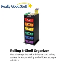 Really Good Stuff® Multi-Use Rolling Organizer With 6 Shelves