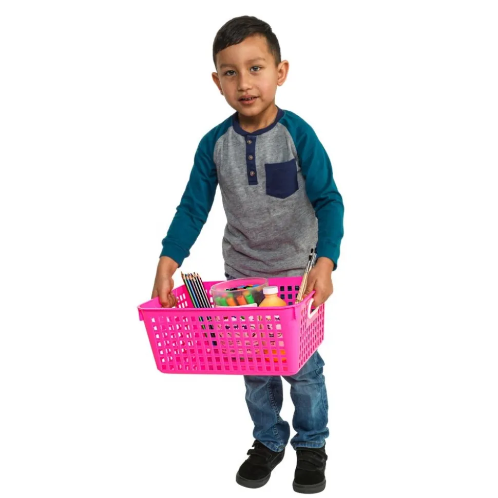 Really Good Stuff® Neon Pop 6-Pack Book Baskets, Large