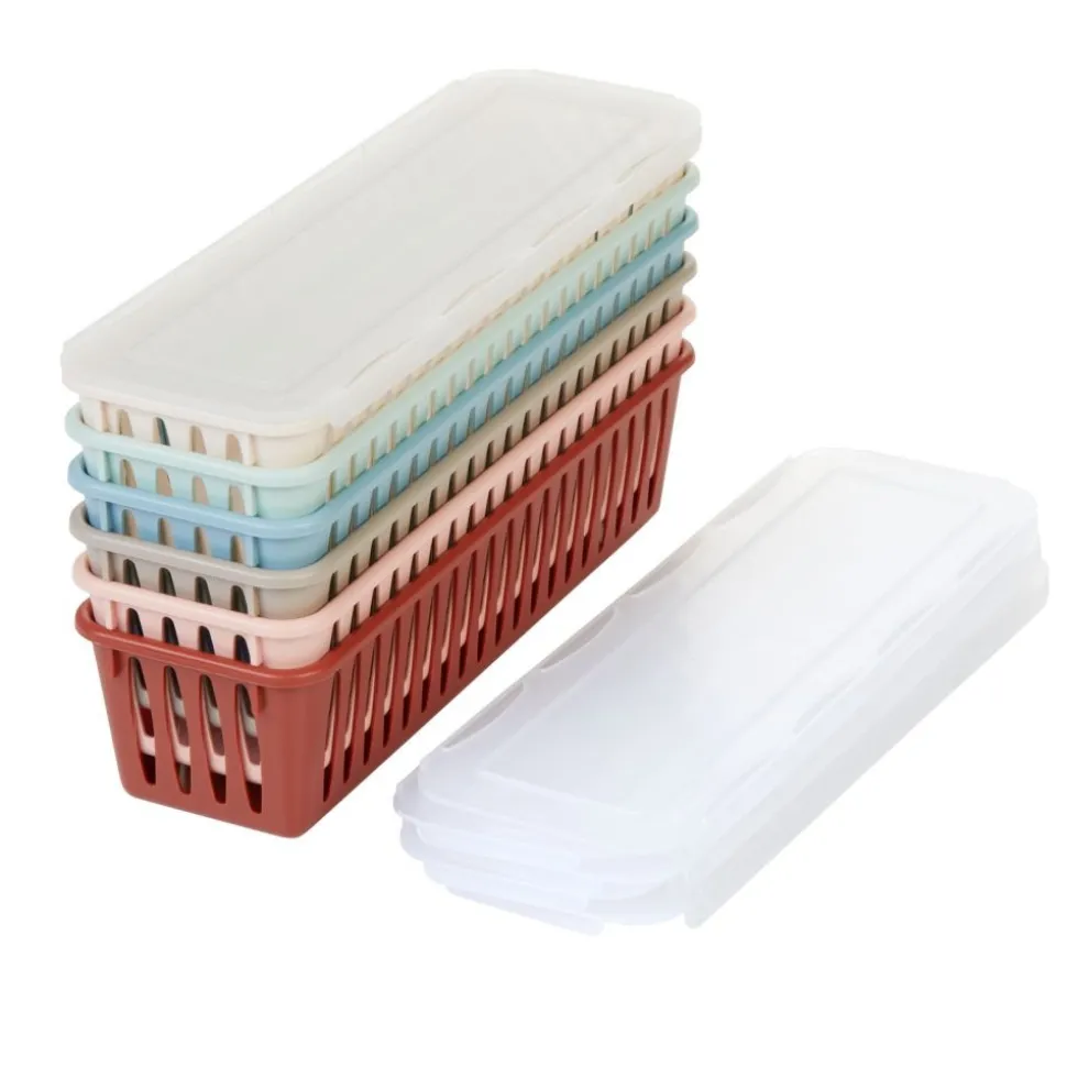 Really Good Stuff® Pencil Baskets - Boho - Set of 6 Baskets & Lids