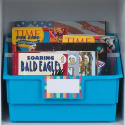 Really Good Stuff® Picture Book Library Bins With Dividers - Neon Set Of 4