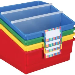 Really Good Stuff® Picture Book Library Bins with Dividers - Primary Set of 4