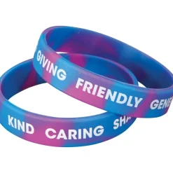 Really Good Stuff® Positive Words Silicone Bracelets - 24 bracelets