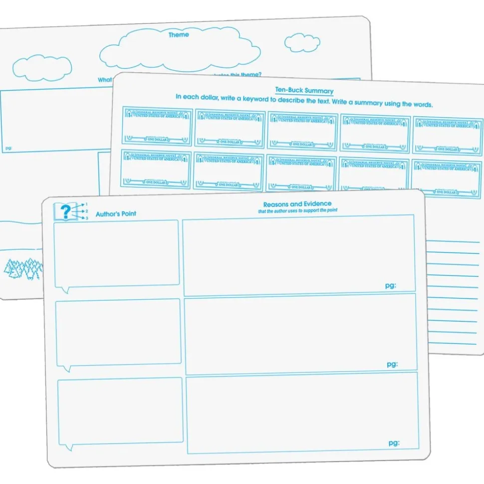 Really Good Stuff® Reading Comprehension & Word Map Dry-Erase Board Set - 9 Double-Sided Boards