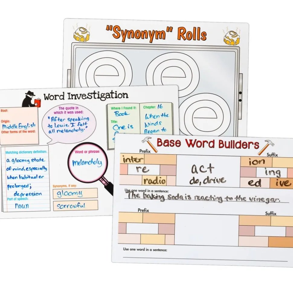 Really Good Stuff® Reading Comprehension & Word Map Dry-Erase Board Set - 9 Double-Sided Boards