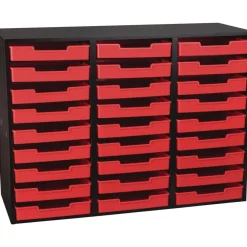 Really Good Stuff® Red 27-Slot Mail Center With Red Trays