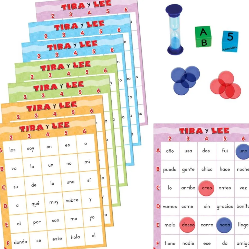 Really Good Stuff® Roll And Read: Tira y lee: palabras de uso frecuente (Spanish High-Frequency Words) - 1 game