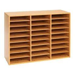 Really Good Stuff® 27-Slot Bamboo Mail Center