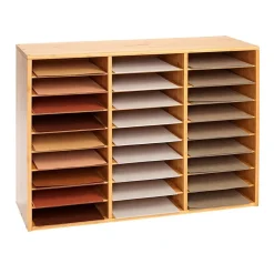 Really Good Stuff® 27-Slot Bamboo Mail Center