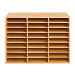 Really Good Stuff® 27-Slot Bamboo Mail Center